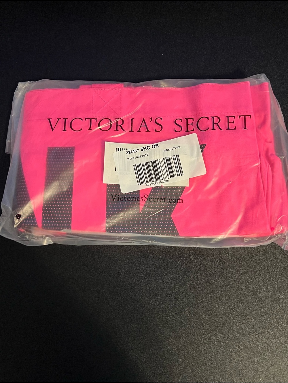 NWT PINK Victoria's Secret Hot Pink Logo Tote